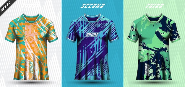 Colección de diseño de camiseta deportiva de carreras Diseño de camiseta frontal Plantilla de uniforme del equipo Diseño deportivo