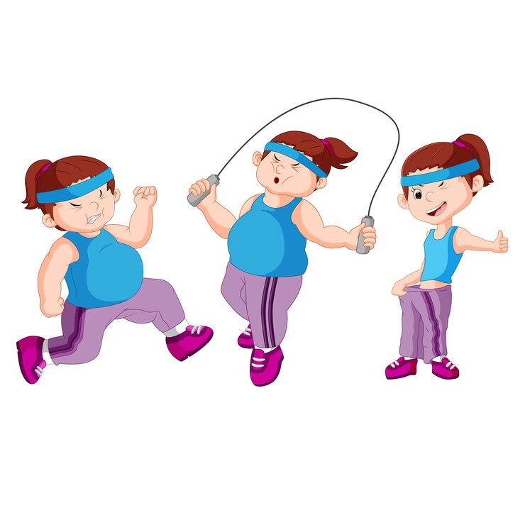 Vector colección de diseño de deporte mujer gorda