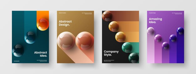 Colección de diseño de diseño de vector A4 de portada simple