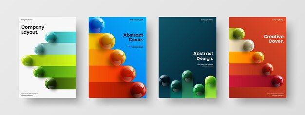 Colección de diseño de diseño de vector de informe anual minimalista