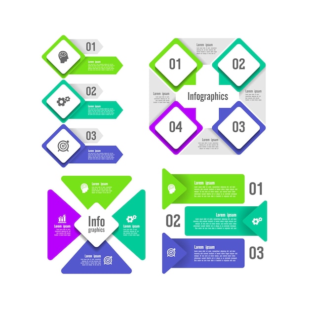 Colección de diseño de elementos infográficos planos