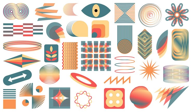 Colección de diseño de elementos retro VINTAGE LÍNES y formas geométricas