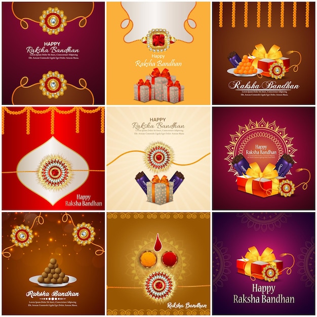 Colección de diseño de festival indio feliz raksha bandhan