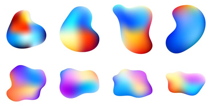Vector colección de diseño de formas líquidas 3d coloridas