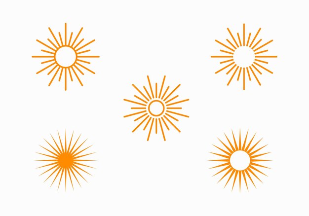 Colección de diseño de icono de logotipo de chispa de sol simple