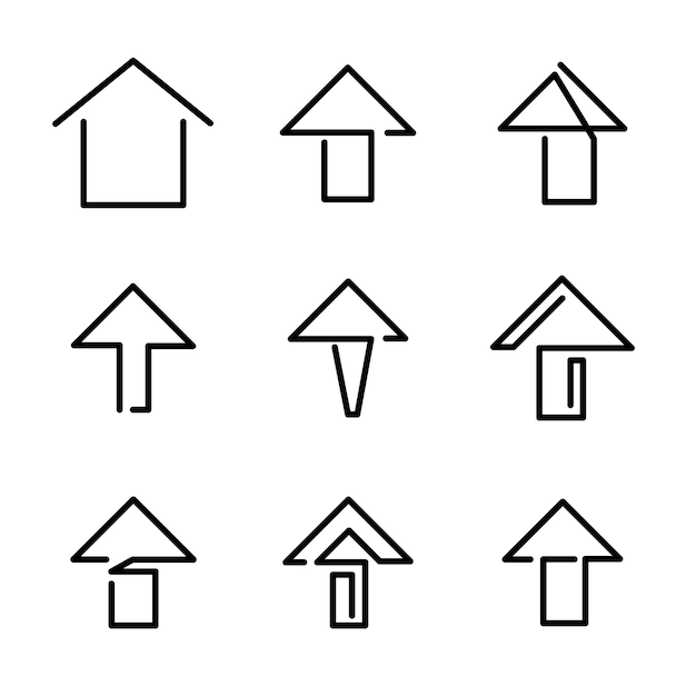 Vector colección de diseño de iconos de dirección de flecha