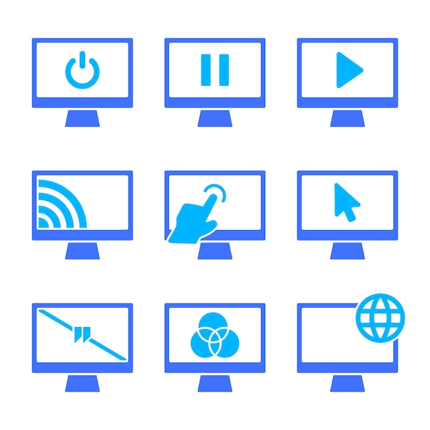 colección de diseño de iconos de dispositivos informáticos