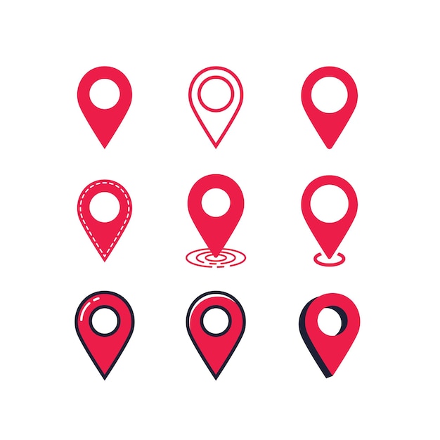 Vector colección de diseño de iconos de símbolo de ubicación de pin de mapa
