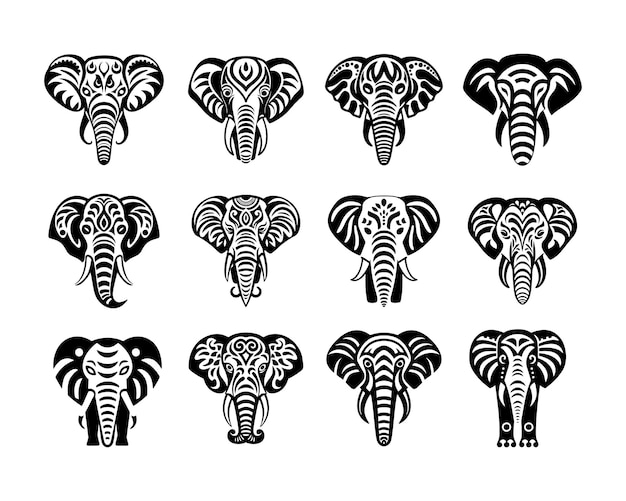 Colección de diseño de ilustración de elefante