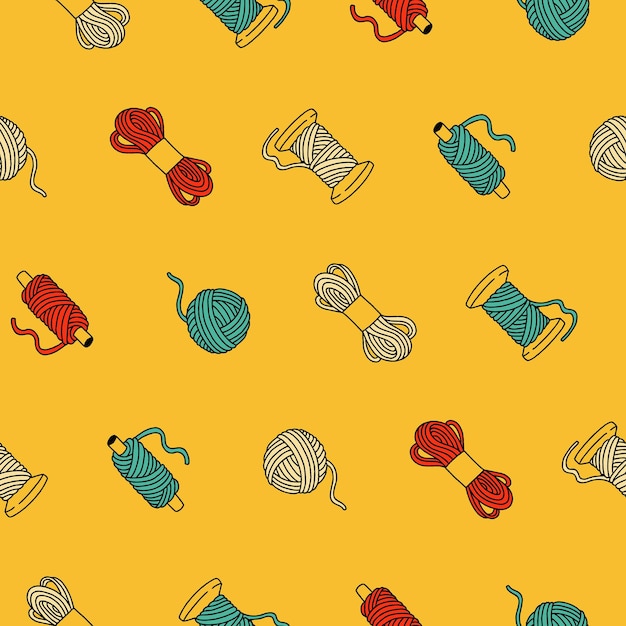 Colección de diseño de ilustraciones vectoriales de patrones sin costura de hilo