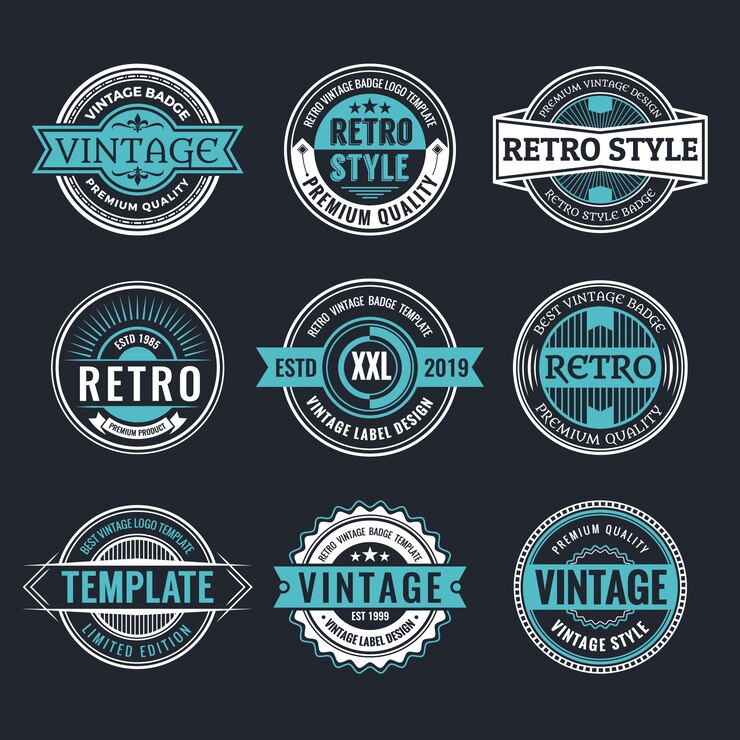 Vector colección de diseño de insignias retro y vintage circulares