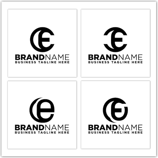 Colección de diseño de letras circulares