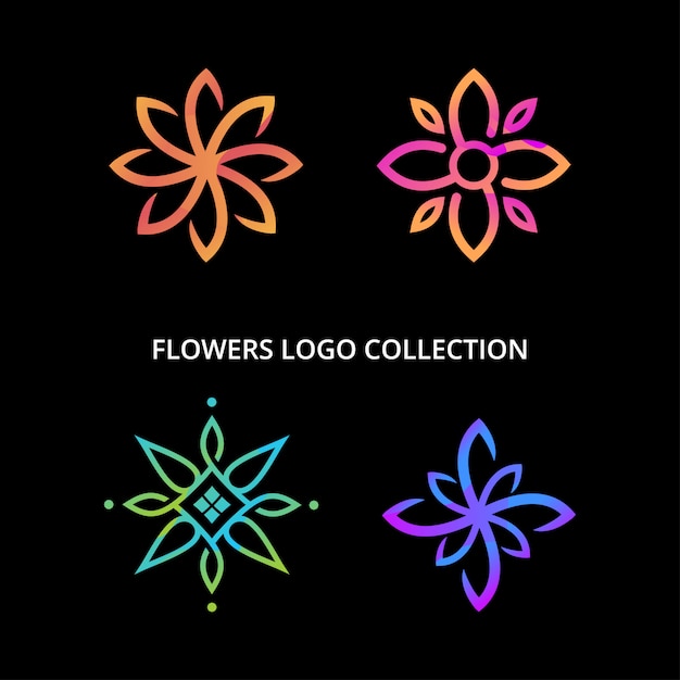 Colección de diseño de logo de flores