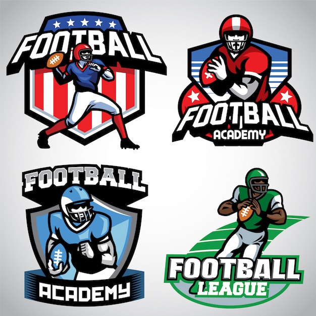 Colección de diseño de logo de fútbol americano