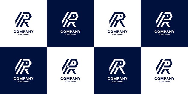 Colección de diseño de logo de letra r creativa. vector de logo de iniciales de velocidad r