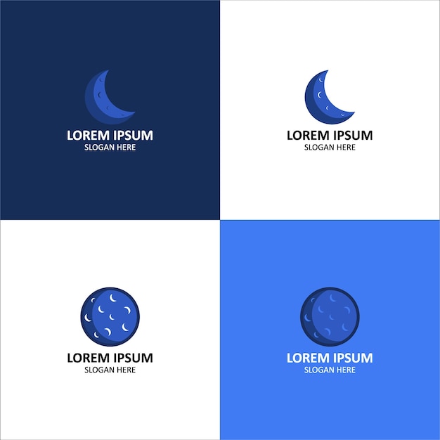 Colección de diseño de logo de luna