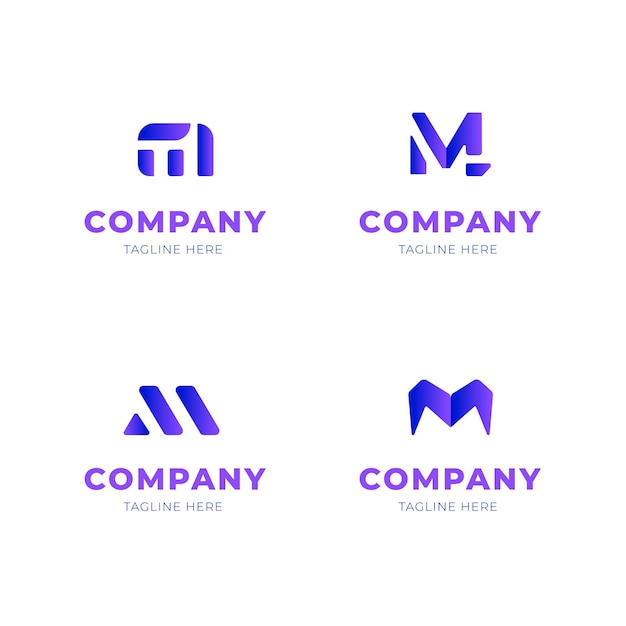 Colección de diseño de logo M