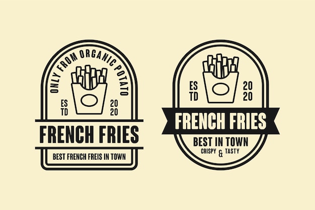 Colección de diseño de logo de papas fritas