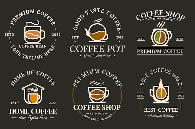 Colección de diseño de logos de café vintage