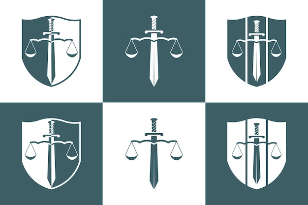 colección de diseño de logotipo de abogado con concepto creativo Premium Vector