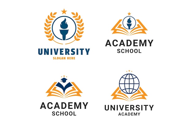 Colección de diseño de logotipo de la academia universitaria