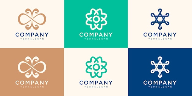 colección de diseño de logotipo de empresa minimalista. utilizar logo para asociación, alianza, unidad, trabajo en equipo.