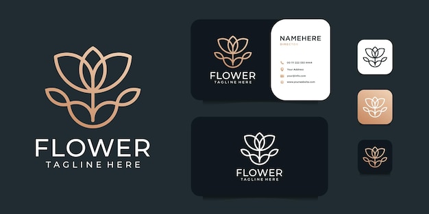 Colección de diseño de logotipo de flor femenina de decoración de spa.