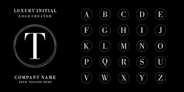 Colección de diseño de logotipo inicial de lujo