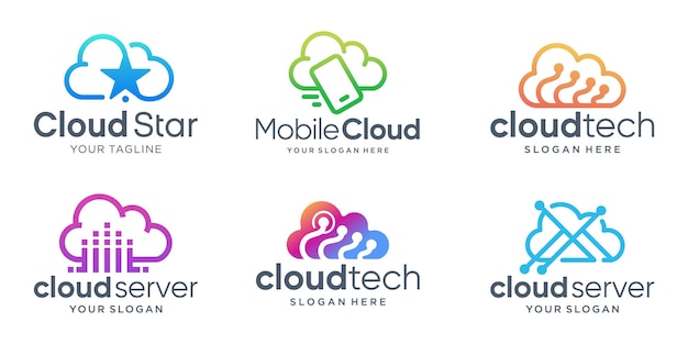 colección de diseño de logotipo de inspiración de la nube
