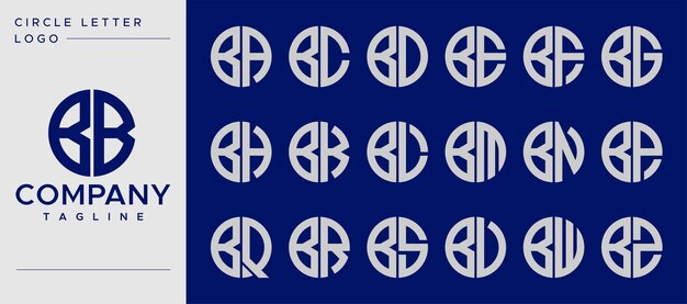 Colección de diseño de logotipo de letra B de círculo simple