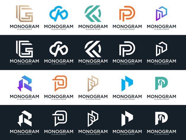 Colección de diseño de logotipo de letra monograma