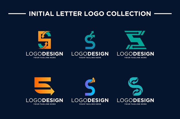 Colección de diseño de logotipo de la letra S para inversiones financieras y empresariales