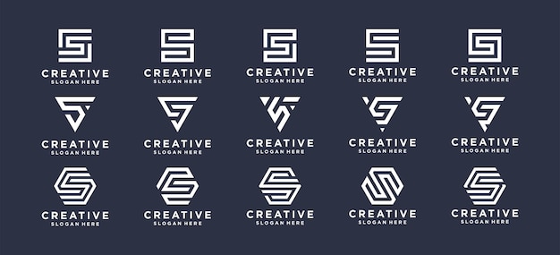 Colección diseño de logotipo letra s para marca personal, corporativa, empresa.
