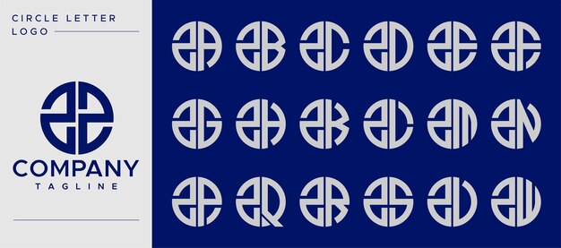 Colección de diseño de logotipo de letra Z de círculo simple