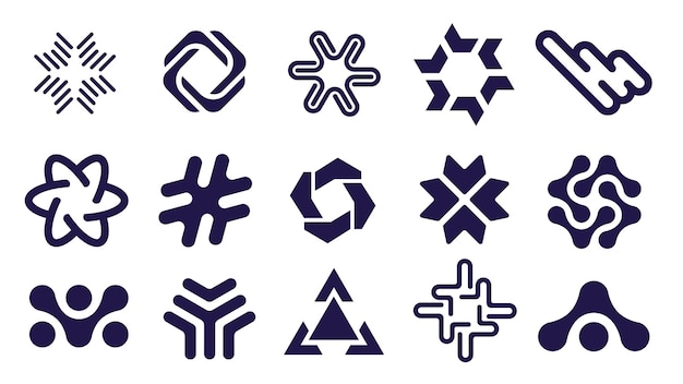 Colección de diseño de logotipo minimalista plano Múltiples logotipos