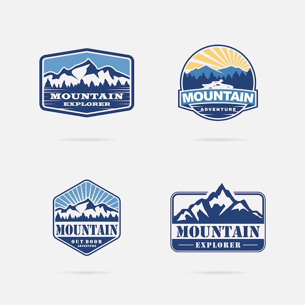 Colección de diseño de logotipo de montaña Vintage