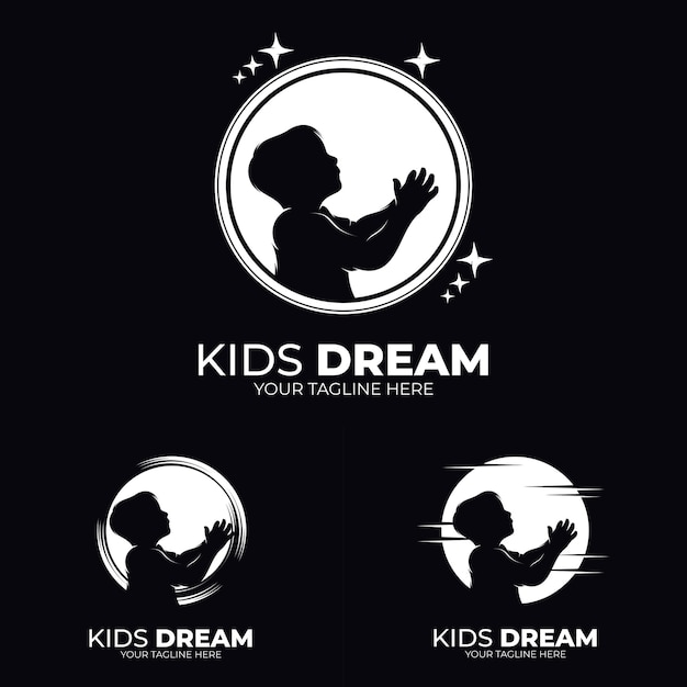 Vector colección de diseño de logotipo de sueños de niños.