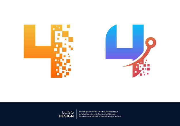 Colección de diseño de logotipo de tecnología digital número 4