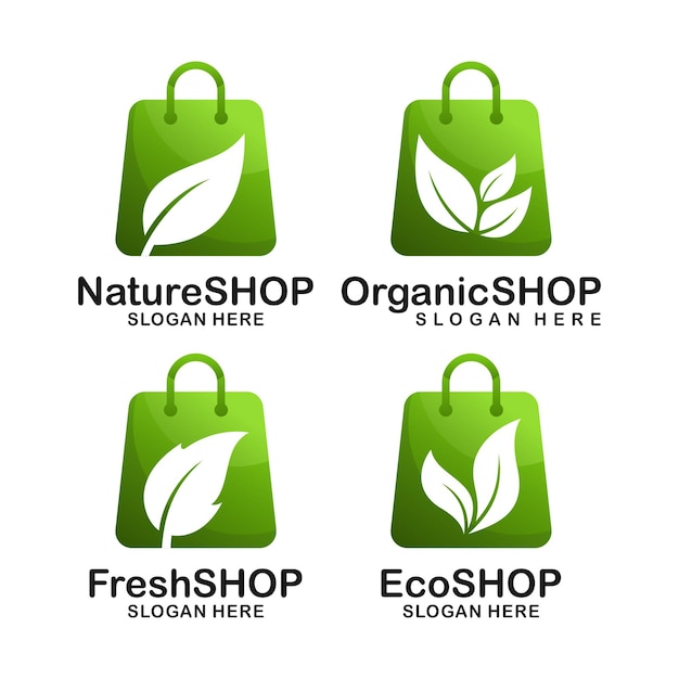 Colección de diseño de logotipo de tienda de naturaleza