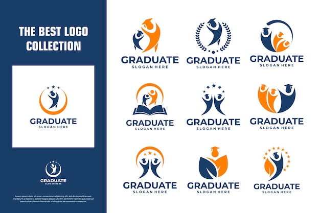 Colección de diseño de logotipo de universidad universitaria con concepto de emblema