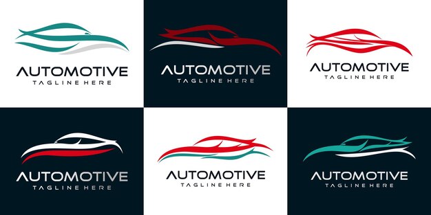 Colección de diseño de logotipos automotrices con concepto creativo vector premium