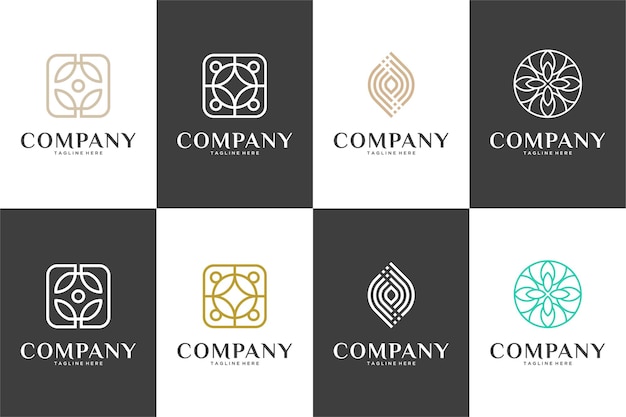 Colección de diseño de logotipos de belleza de lujo