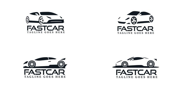 Colección de diseño de logotipos de coches creativos.