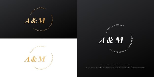 Colección de diseño de logotipos de lujo para identidad corporativa de marca vector gratuito