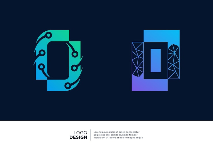 Vector colección de diseño de logotipos de tecnología digital número 0