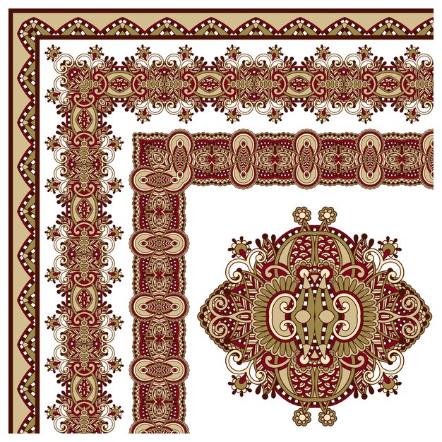 Colección de diseño de marco vintage floral ornamental Todos los componentes son fáciles de editar