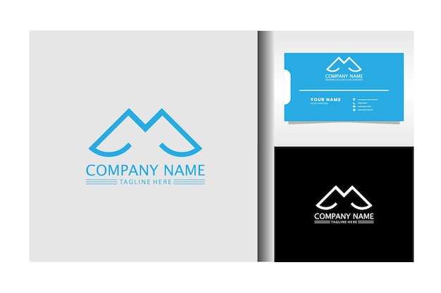 Colección de diseño de monogramas elegantes con la letra M moderna minimalista
