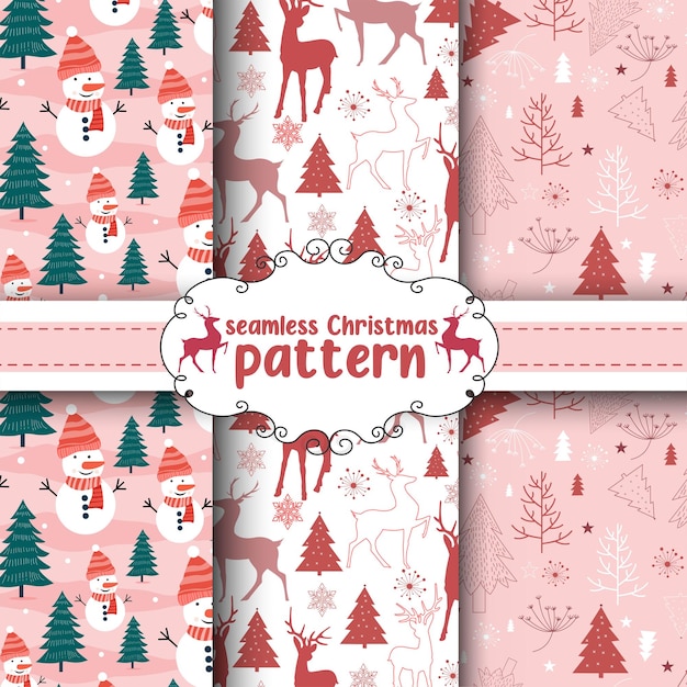 Colección de diseño de patrones navideños sin costuras