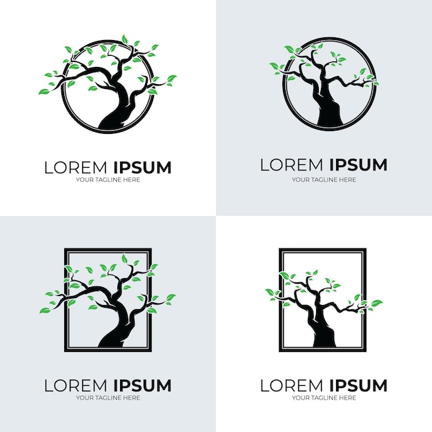 Colección de diseño de plantilla de logotipo de árbol