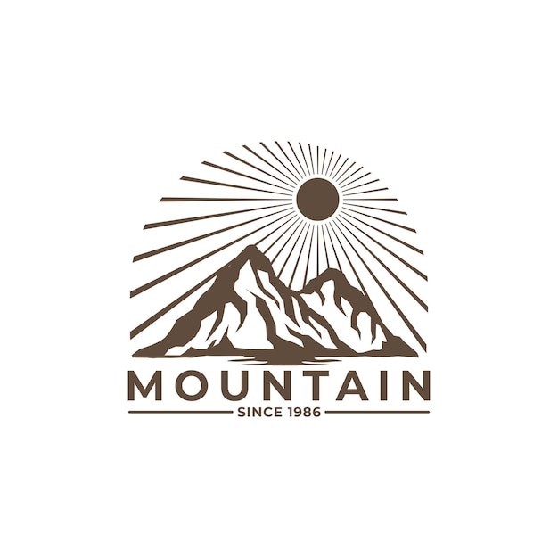 Colección de diseño de plantilla de logotipo de aventura de montaña vintage